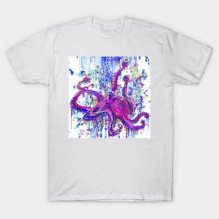 PURPLE OCTOPUS - watercolor portrait T-Shirt